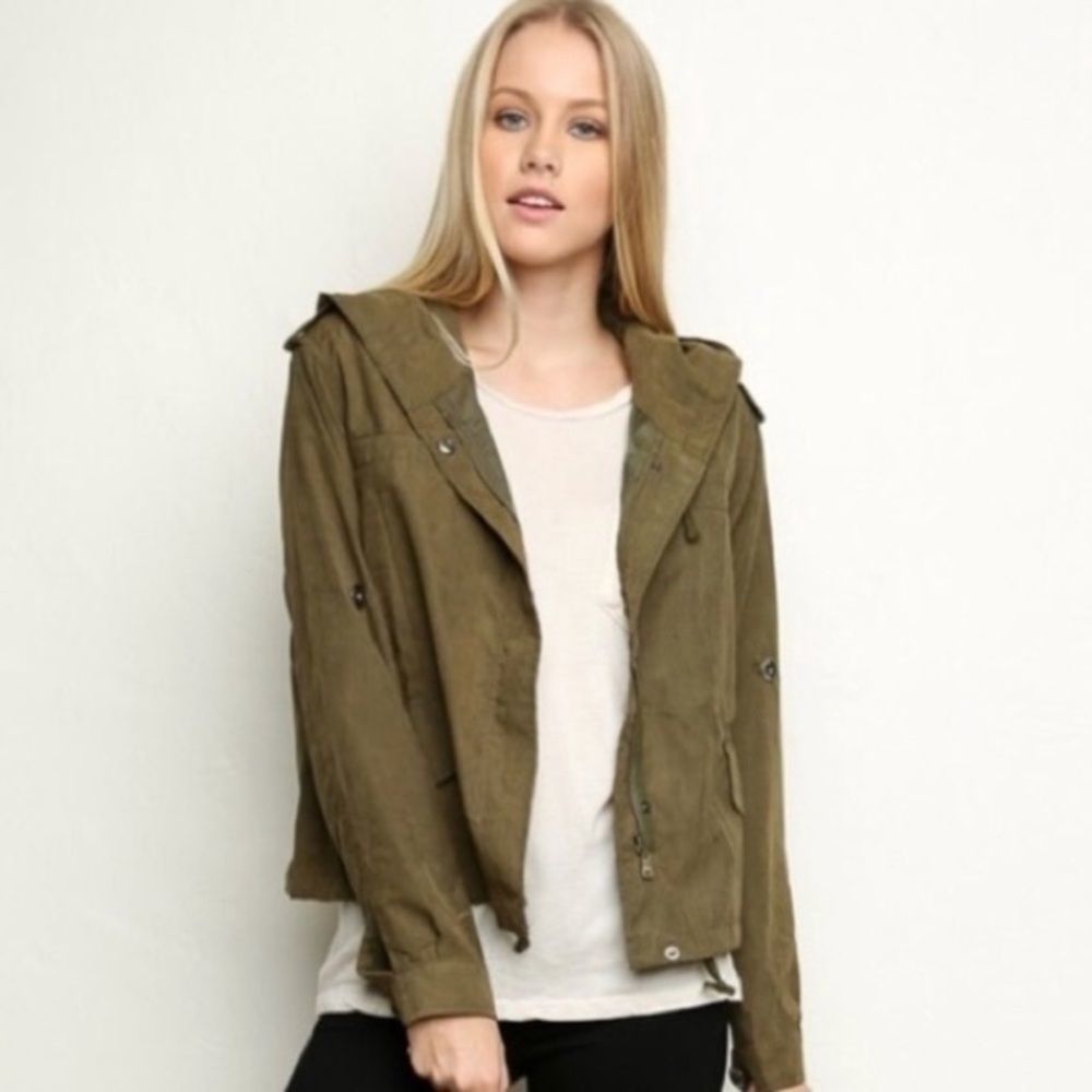 Brandy Melville Army Green Hailey Utility Jacket